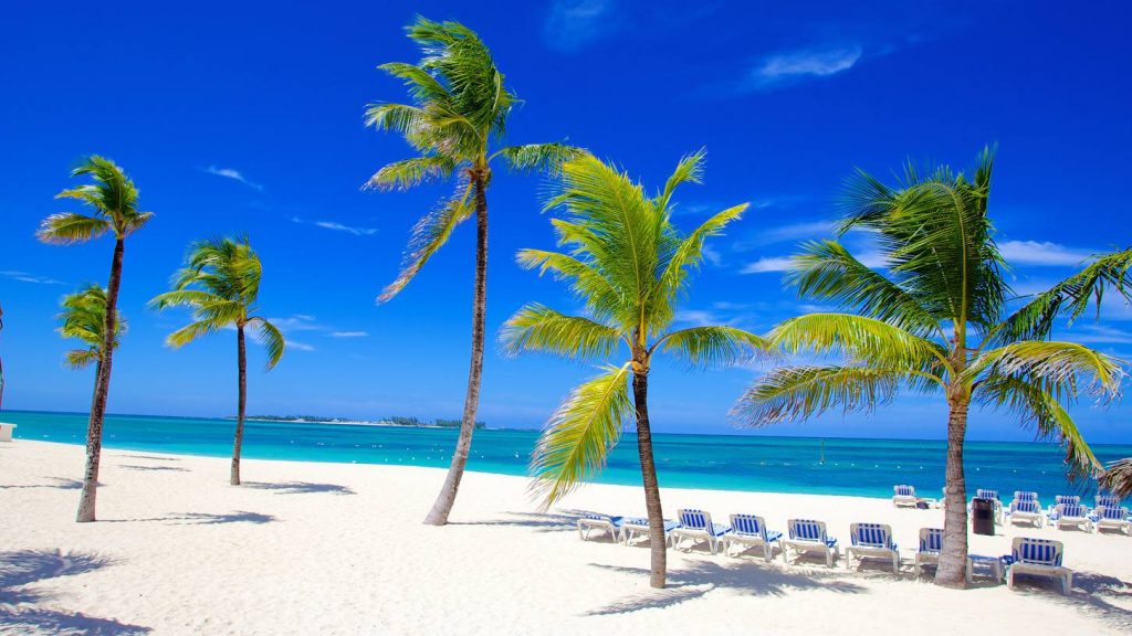 Beach scene in the Bahamas