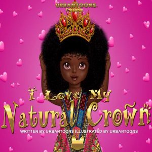 African little girl with afro hair and a crown