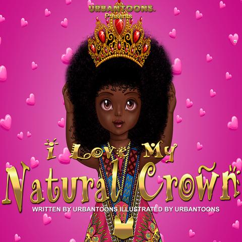 African little girl with afro hair and a crown