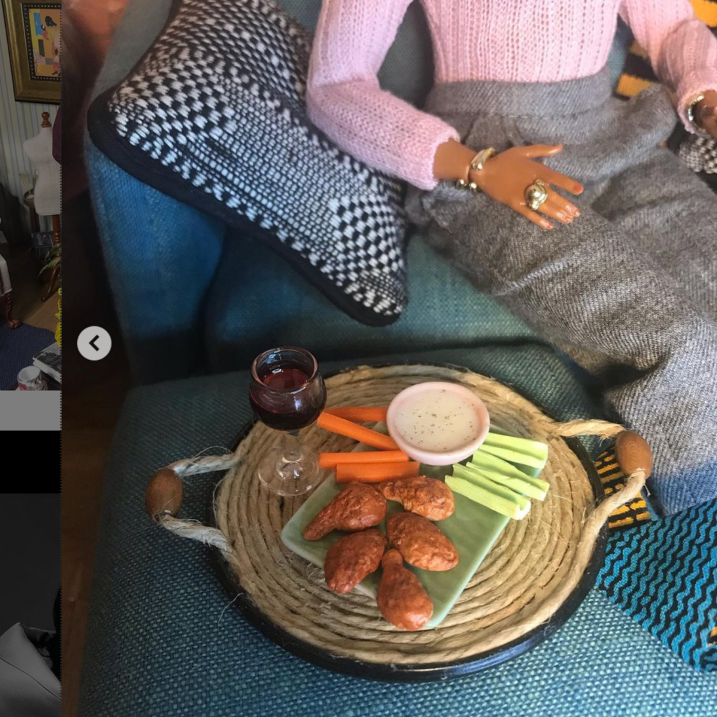 Detail of 1/6 scale food served to Maya Angelou Barbie