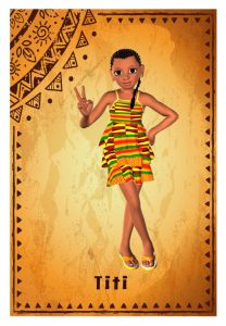 Nigerian girl in a patterned mini dress