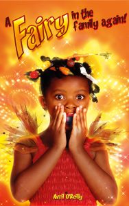 Book cover shows a black girl with wings looking shicked