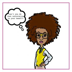 cute cartoon of schoolgirl with afro hair